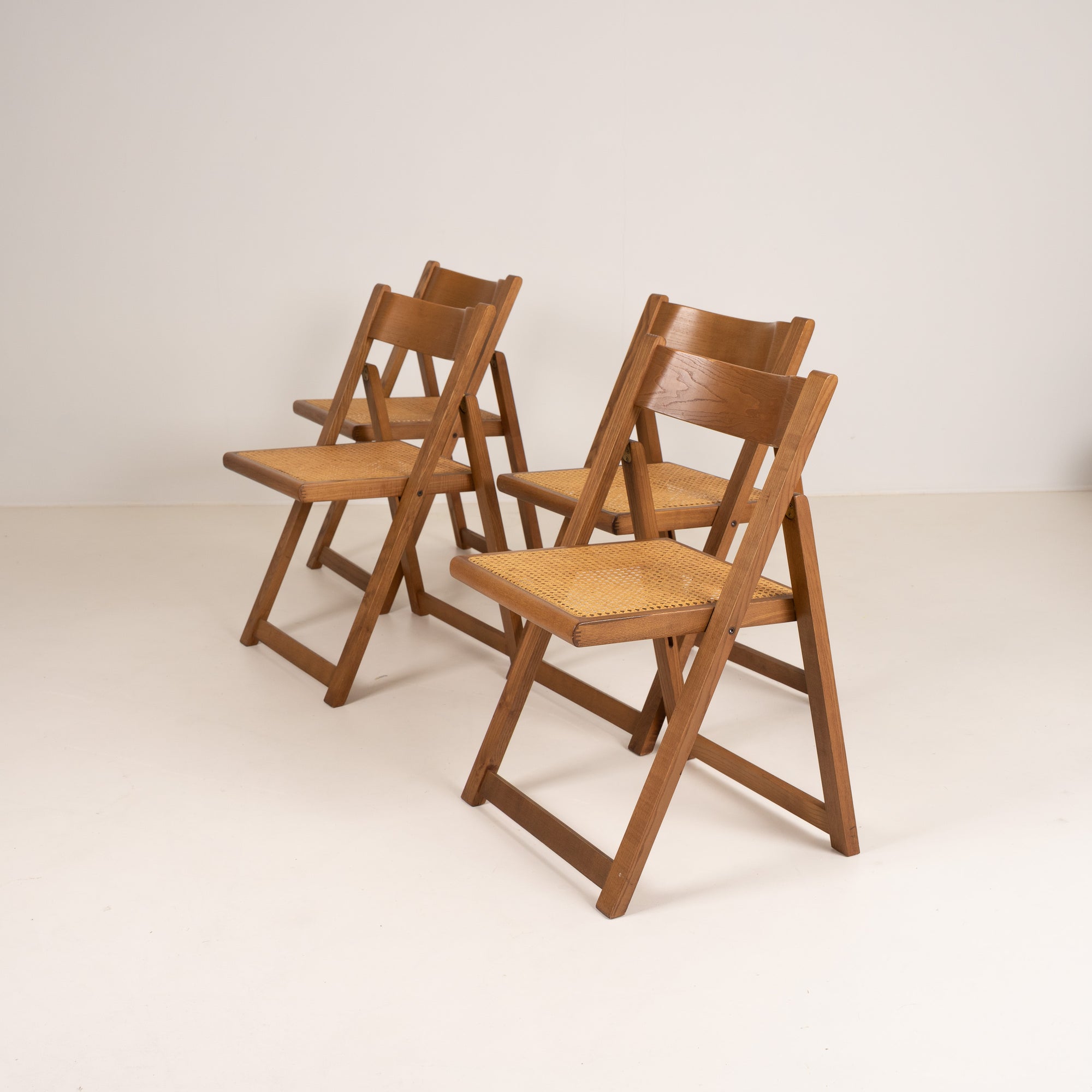 Set of Four Folding Dining Chairs,