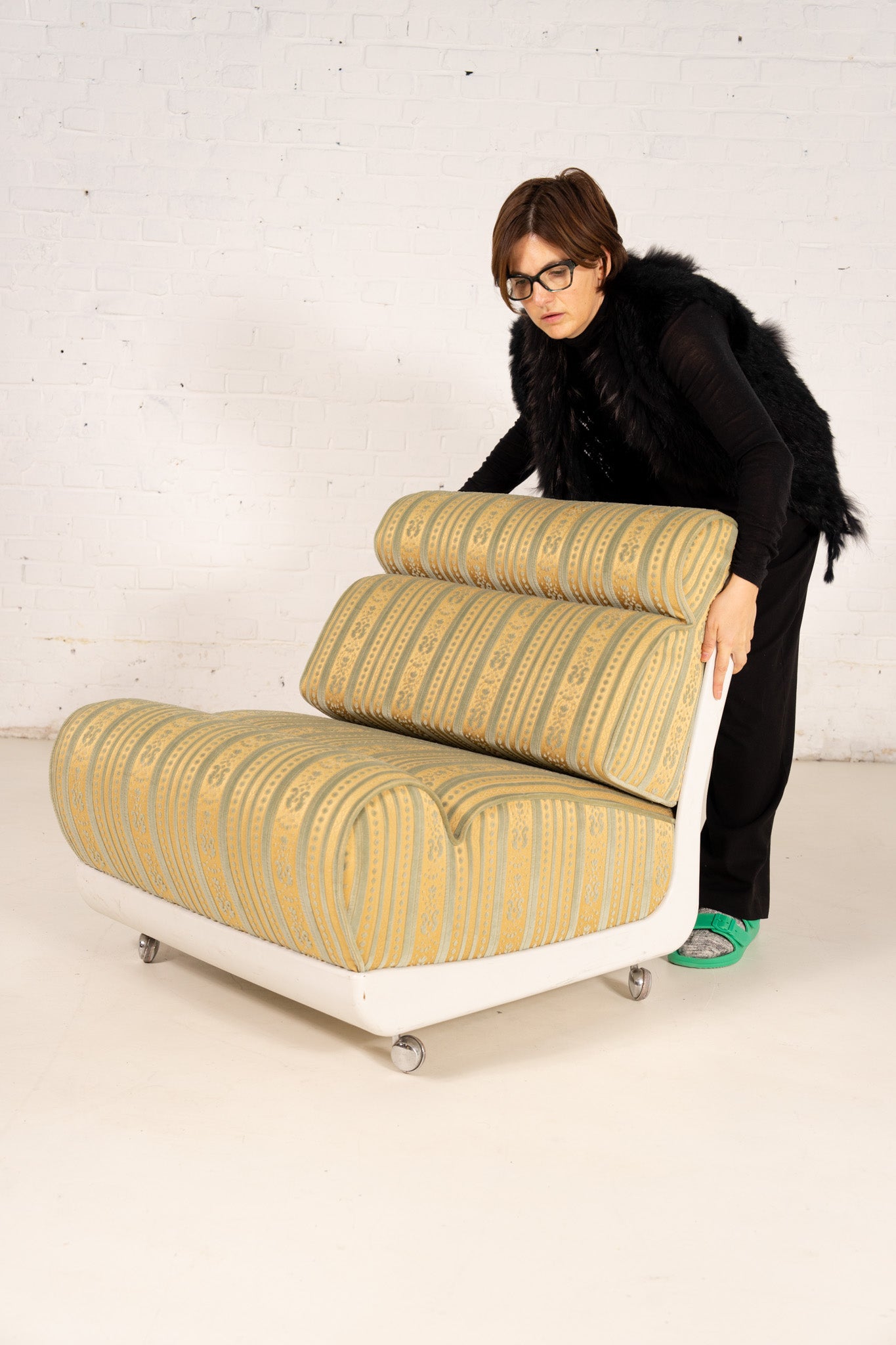 GESTREEPTE MODULAIRE JAREN 70 LEUNSTOEL