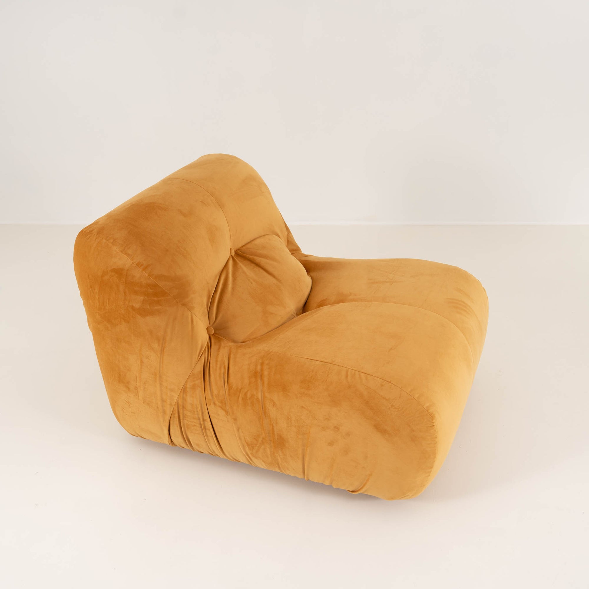 LOUNGE CHAIR NEWLY REUPHOLSTERED IN VELVETY FABRIC