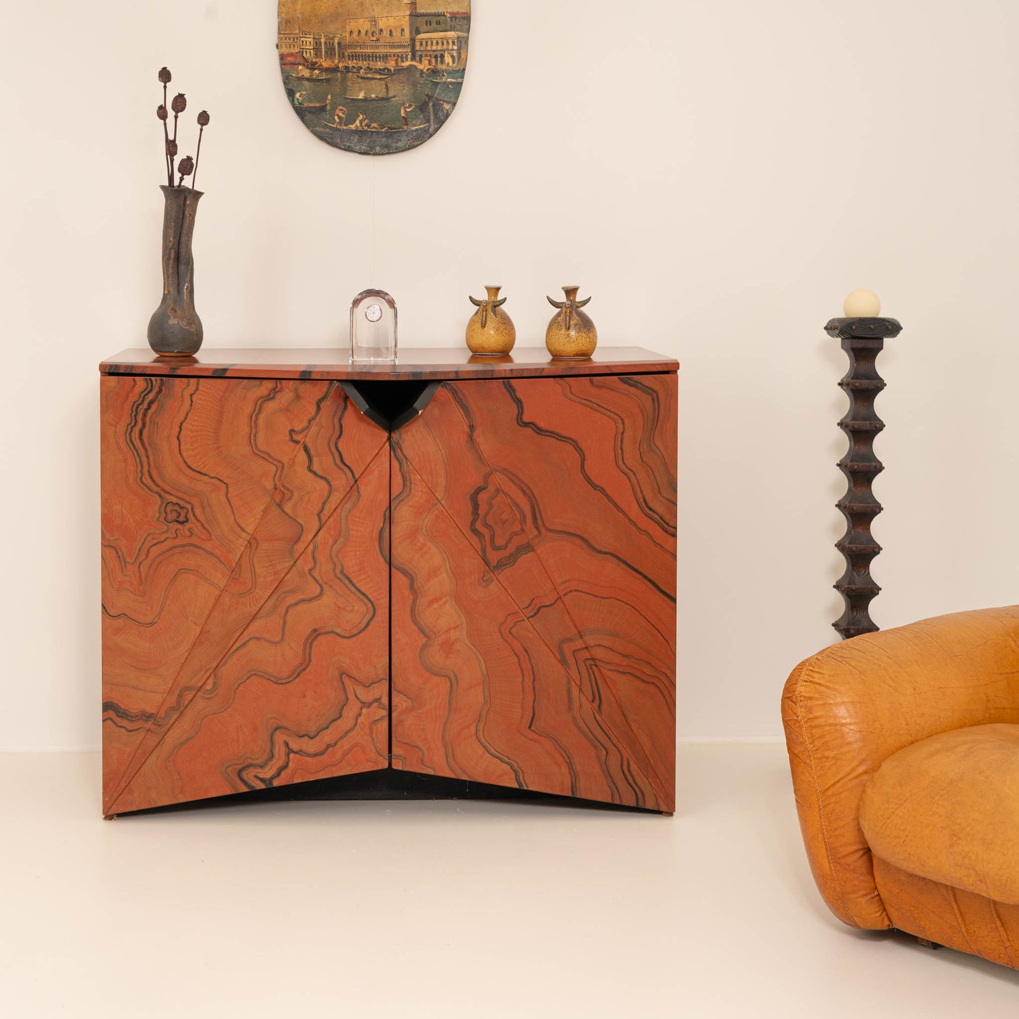 Beautiful Hand-Painted Asian Cabinet