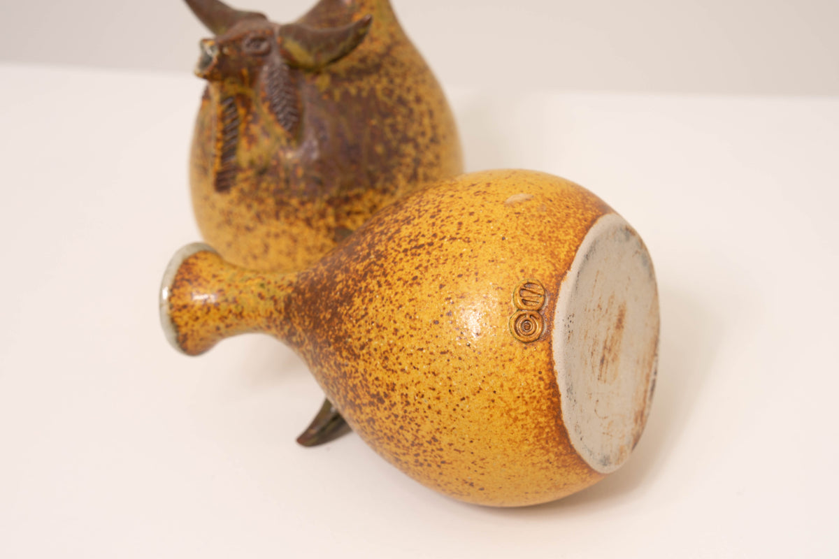 PAIR OF CERAMIC BULL VASES BY JORGE MEALHA