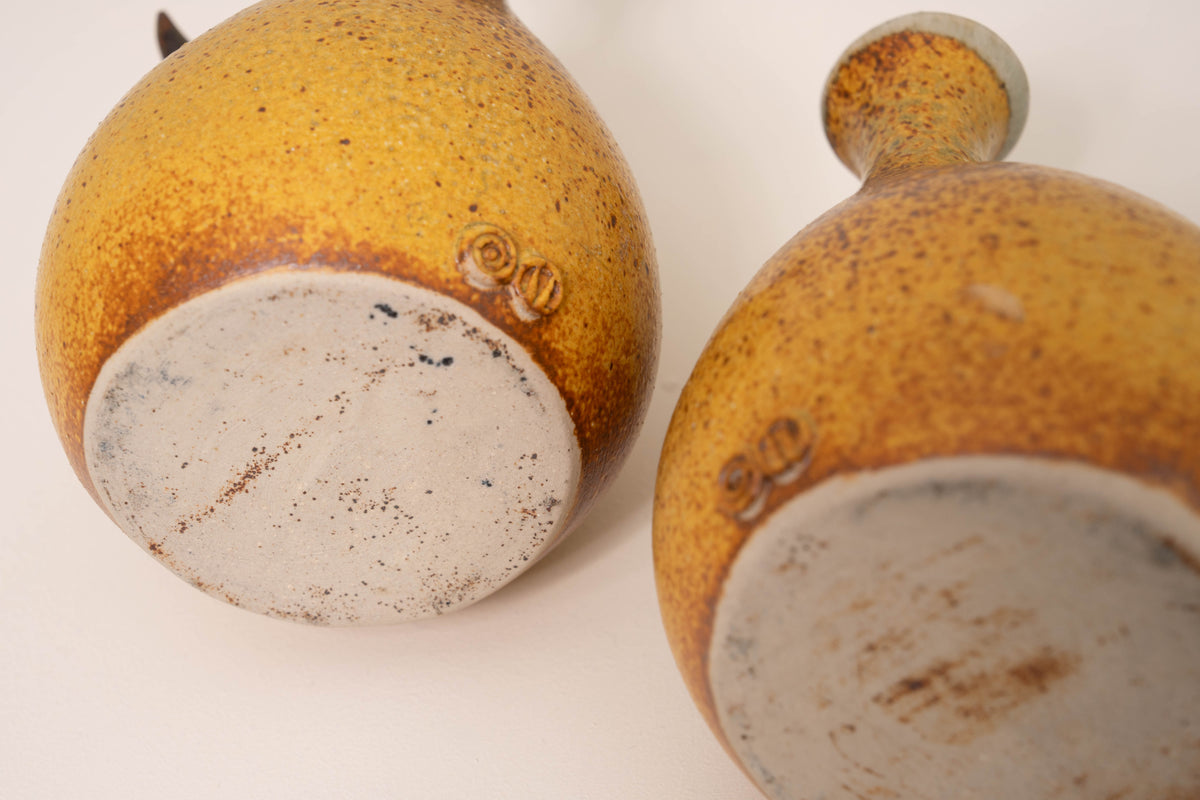 PAIR OF CERAMIC BULL VASES BY JORGE MEALHA