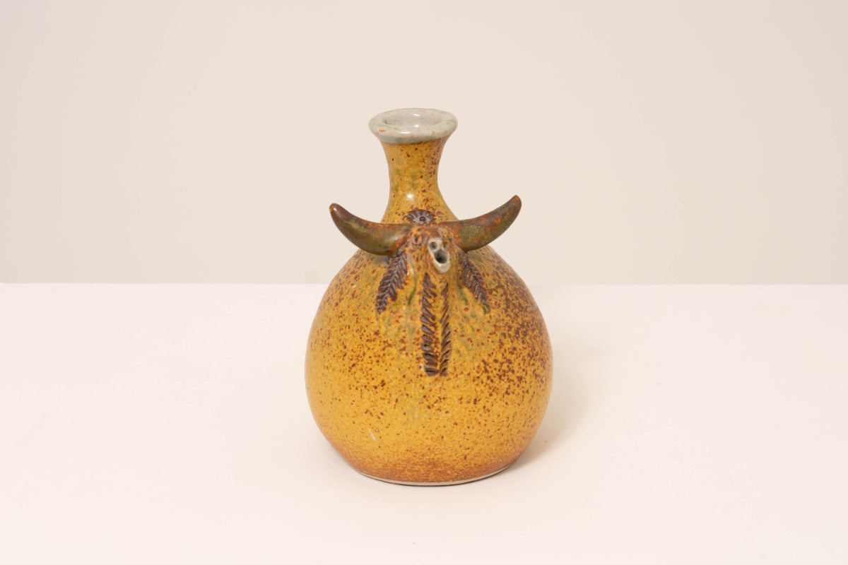 PAIR OF CERAMIC BULL VASES BY JORGE MEALHA
