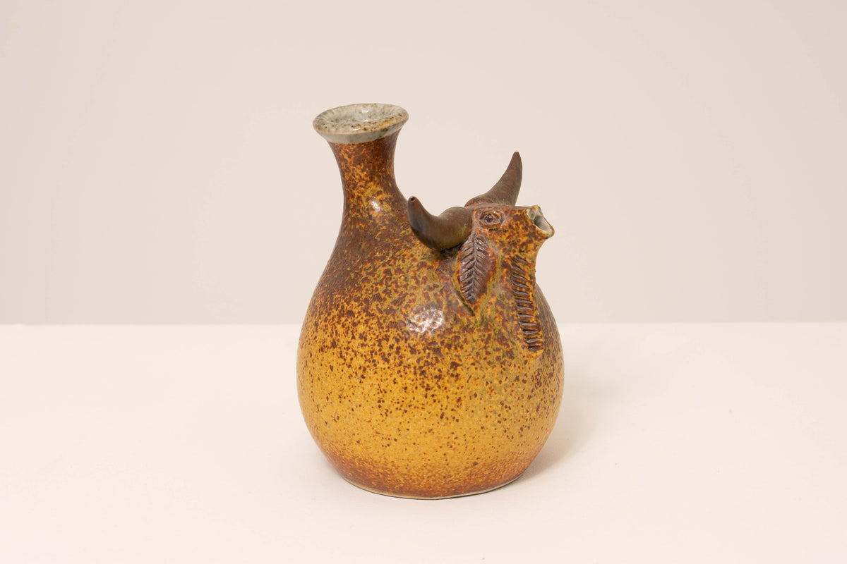 PAIR OF CERAMIC BULL VASES BY JORGE MEALHA