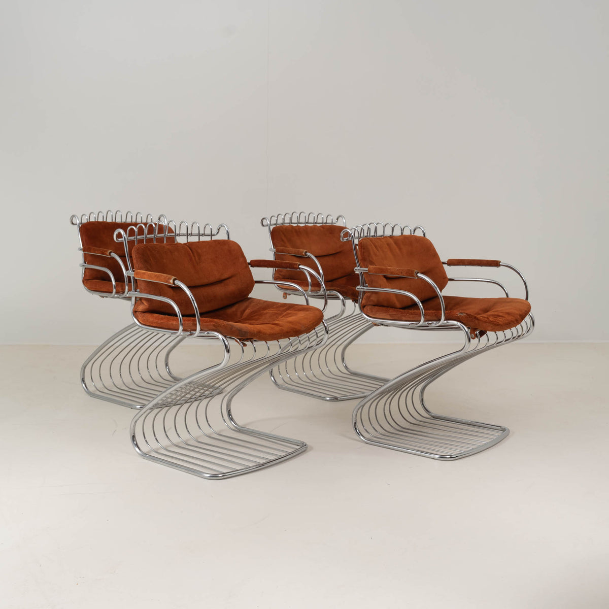 SET OF FOUR GASTONE RINALDI CHAIRS FOR RIMA, ITALY