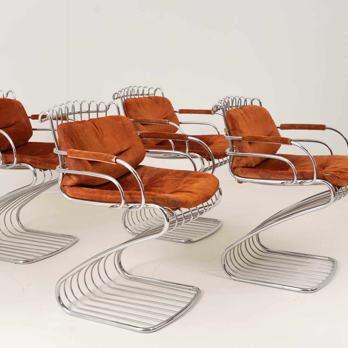 SET OF FOUR GASTONE RINALDI CHAIRS FOR RIMA, ITALY