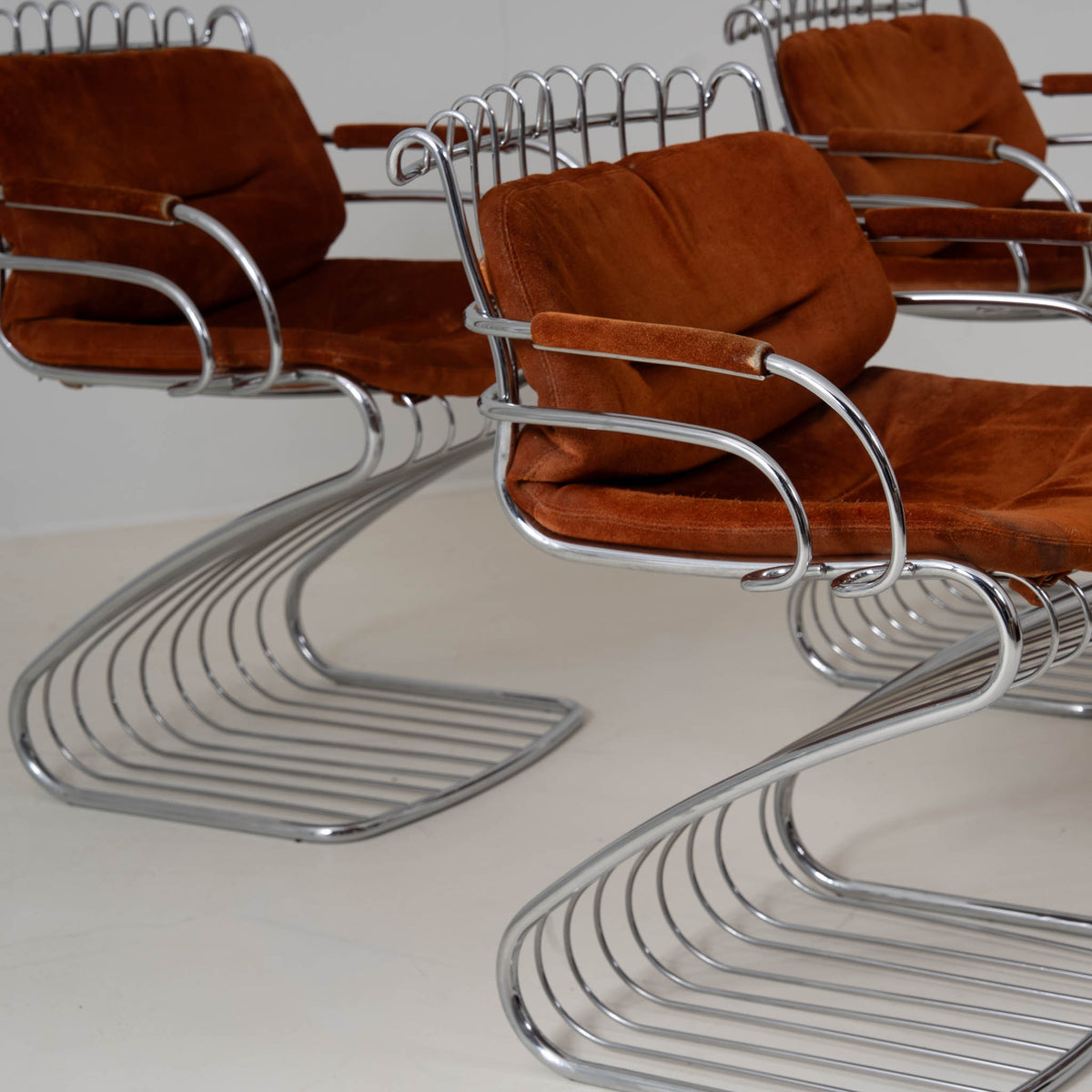 SET OF FOUR GASTONE RINALDI CHAIRS FOR RIMA, ITALY
