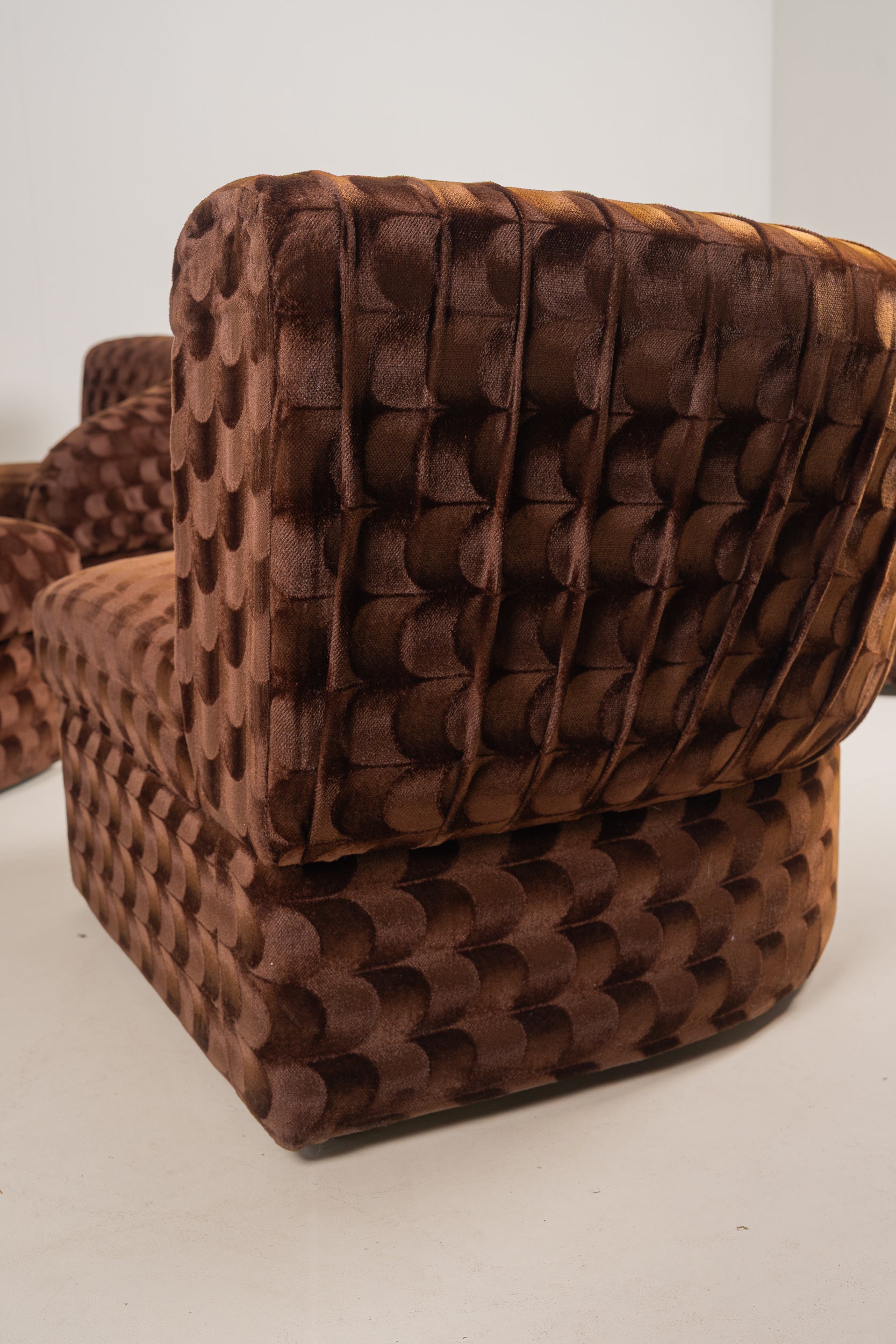 Italian modular sofa in brown velvet fabric ( ON HOLD)
