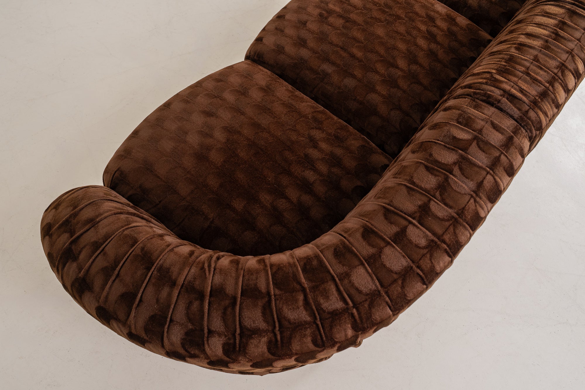 Italian modular sofa in brown velvet fabric ( ON HOLD)