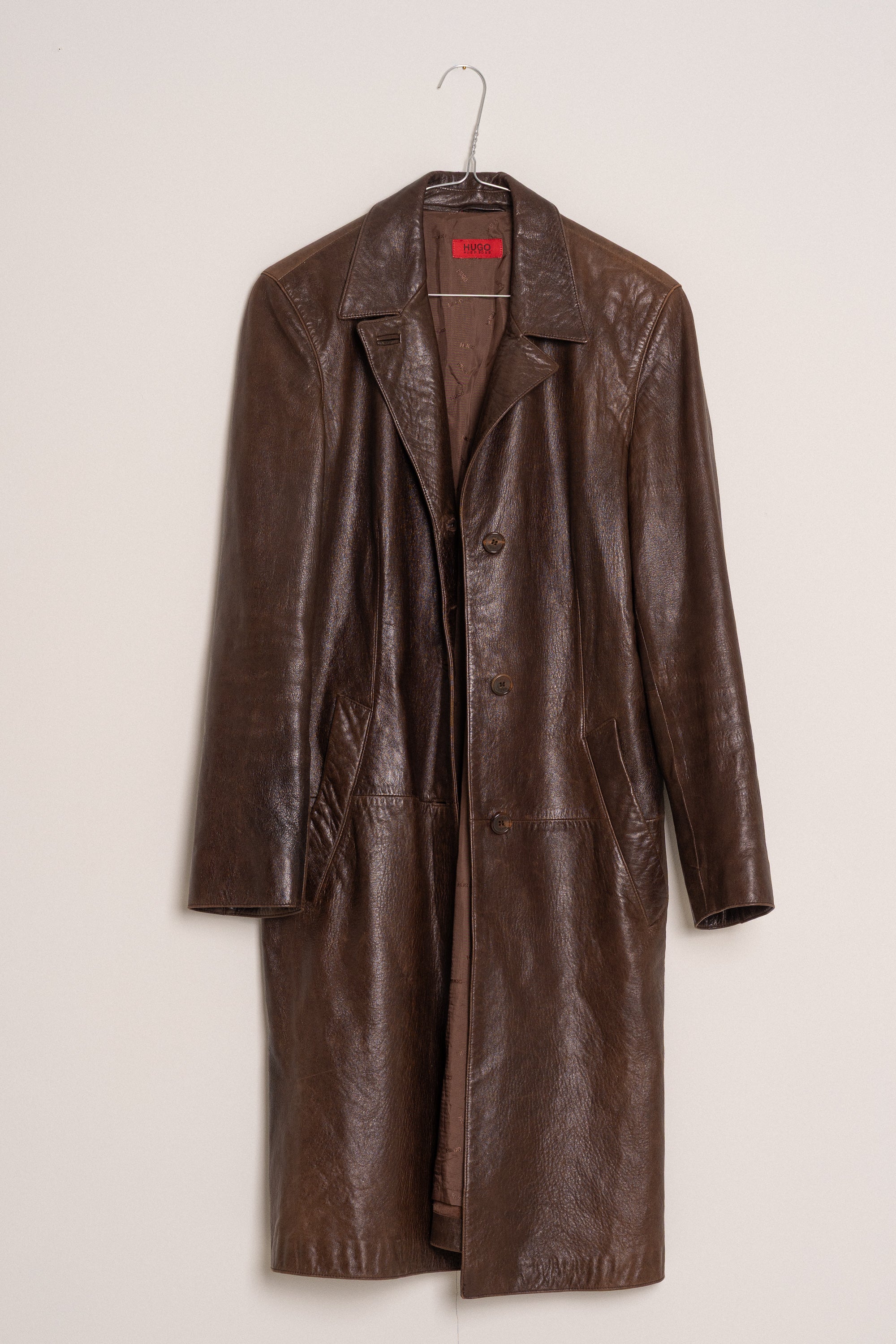 HUGO Leather Coat size 38