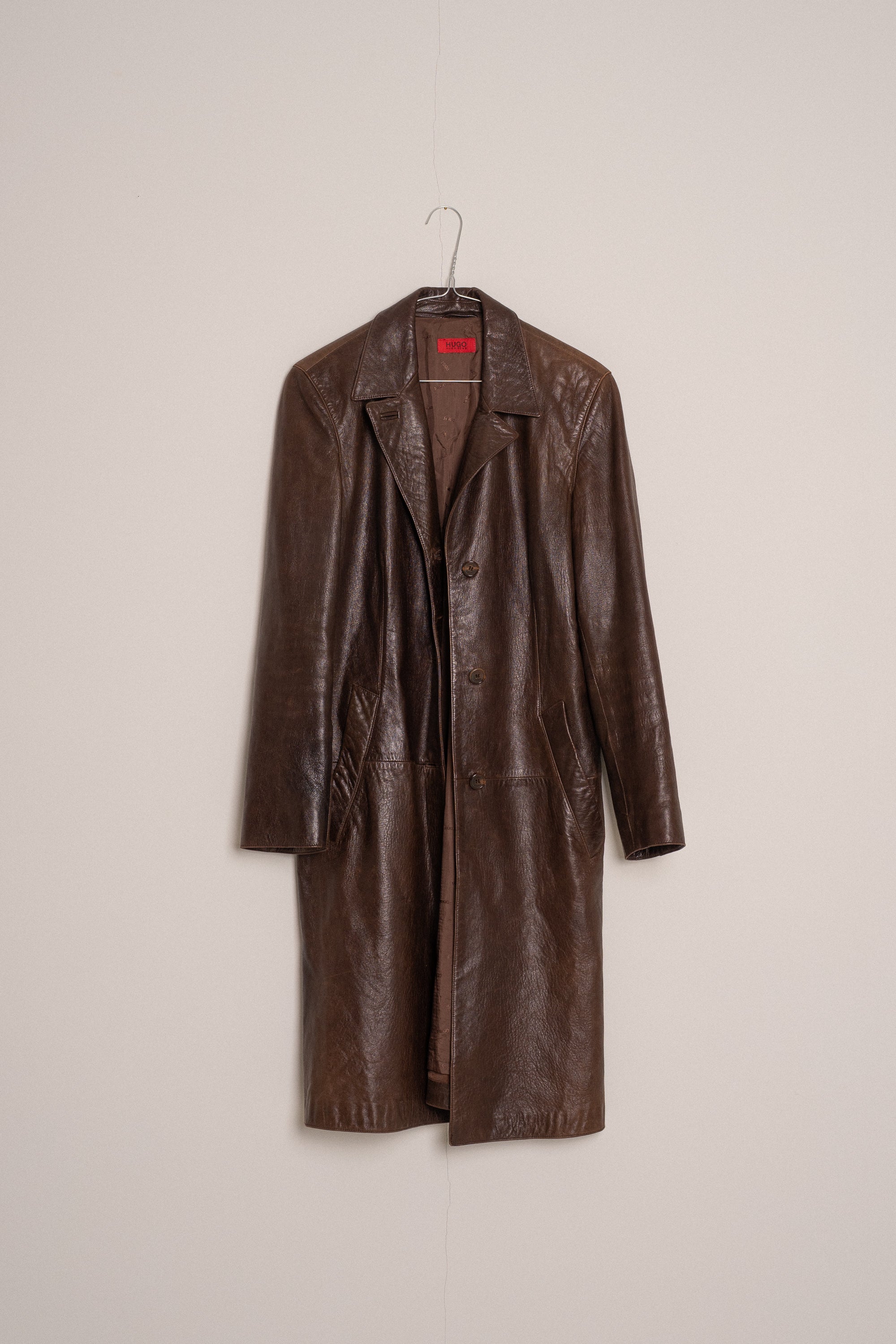 HUGO Leather Coat size 38
