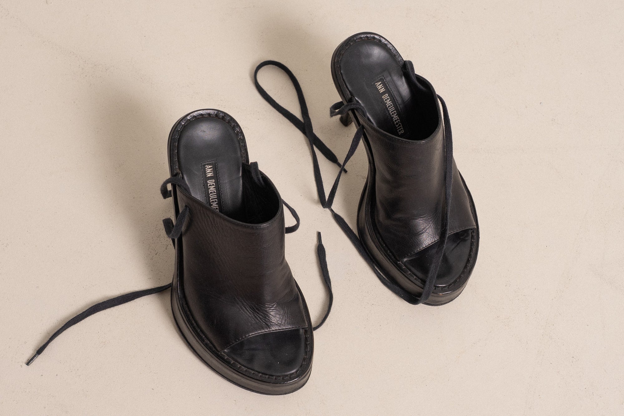 Ann Demeulemeester Lace-Up Platform Sandals — Size 36 (fits closer to 37)