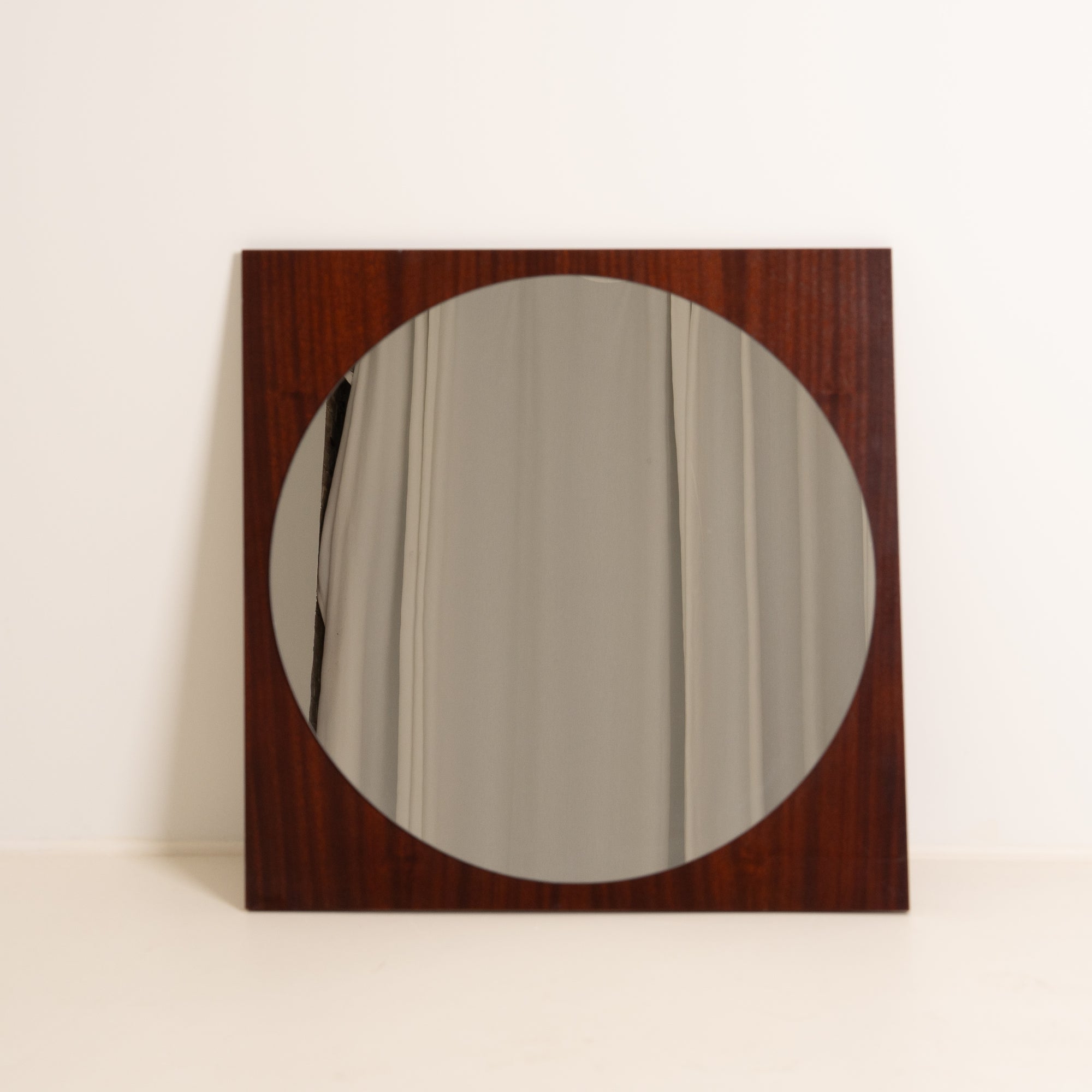 Rosewood Veneer Geometric Mirror
