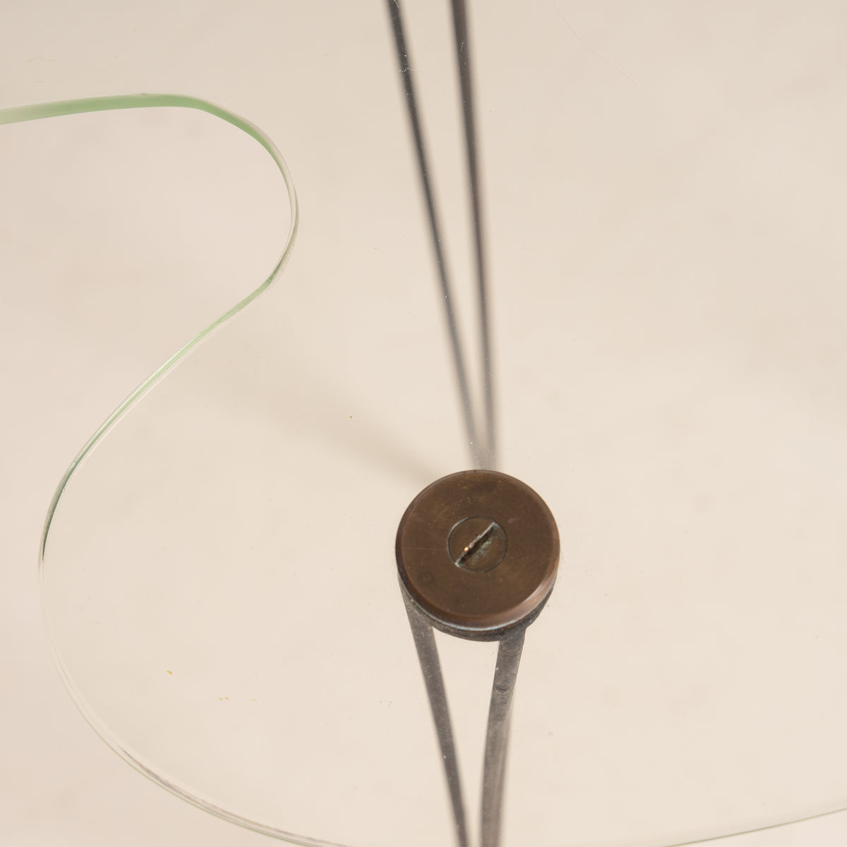 GLASS ARTIST’S PALETTE SIDE TABLE, CIRCA 1960S