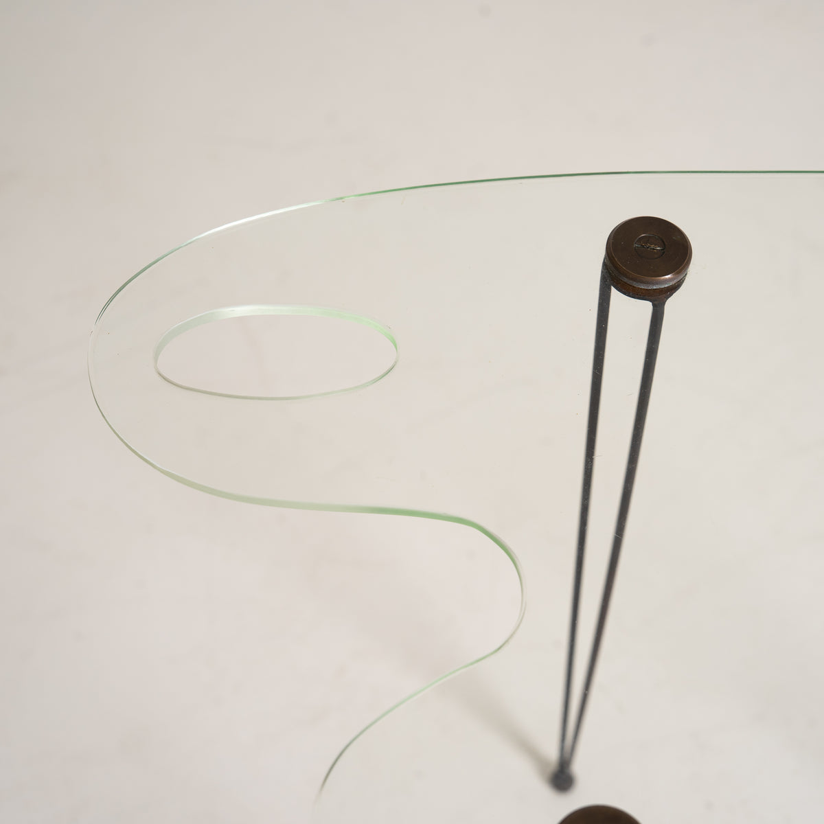 GLASS ARTIST’S PALETTE SIDE TABLE, CIRCA 1960S